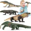 4PCS Komodo Dragon Lizard Animal Figurines Toys,Realistic Plastic Lizard Toys Realistic Reptile Figures, Educational Toy for Boys,Girls, and Kids