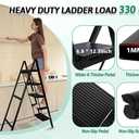 5-Step Folding Ladder, Heavy Duty Ladders for Home & Kitchen, Folding Ladder Easy to Store, Tall Ladder for Adults, Anti-Slip & Space-Saving Step Ladder, 330 Lbs Capacity