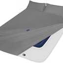 Extra Deep Pocket Queen Sheet Sets for Air Mattress - Deep Pocket Sheets Queen Size Sets - Sheets with Pocket on Side - Easily Fits Extra Deep 16 in to 24 in Pillow Top Air Mattress (Grey)