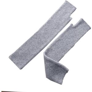 Winter Cashmere Knitted Arm Warmers with Thumb Hole Women Fingerless Long Gloves Stretchy Arm Sleeves Mittens (Light Gray)