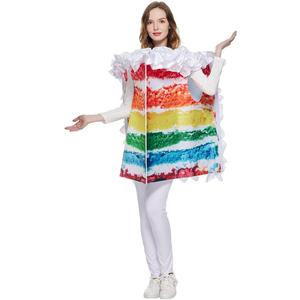 EraSpooky Women Rainbow Cake Costume Adult Halloween Food Party Fancy Dress