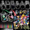 TaoBary 152 Pcs DIY Transparent Dried Flower Bookmark Set Handmade DIY Bookmarks with Dried Pressed Flowers Leaves Butterfly Stickers Colorful Tassels and Tweezers for Reader Writer(Rainbow Color)