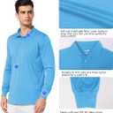 baleaf Men's Long Sleeve Golf Polo Shirt UPF 50 Quick Dry 3 Button Casual Work Outdoor Lightweight Performance Shirts (Black, M)