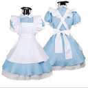 Alice in Wonderland Cosplay Anime Maid Costumes Lolita Women Girls Dress L