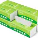 ECOLipak Bamboo Facial Tissues, Soft Pack 8 Packs, 1200 Sheets Total 3-Ply Ultra Soft & Strong, Hypoallergenic, Travel Size for Car, Home, Office