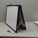 Whiteboard Dry Erase Boards, Portable White Board Double Sided Magnetic Board Stand, Foldable Hanging Wall Desktop Boards Easel for Kids Students Teacher for School Home Kitchen Office 24x18 Inch (Ivory Black)