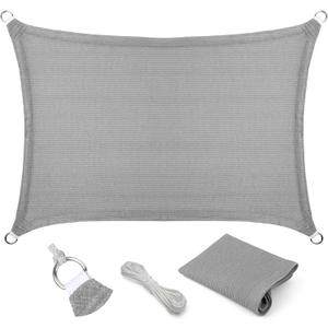 Eden's Decor 6' x 8' Grey Sun Shade Sail Outdoor Canopy Rectangular Awning Fabric Cloth Screen for Patio Garden Backyard Pergola Custom Size