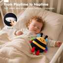 hahaland Tummy Time Bouncing Bee Toy for 6-12 Month, Musical Dancing Plush Bee Baby Toys 9 Month Old, Vibrating & Buzzing Bee Toy Gifts for 1 Year Old Boy & Girl