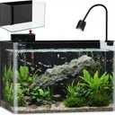 3 Gallon Hot-Bent Black-Back Fish Tank, Aquarium Fish Tank,Easy to Maintain Small Aquarium for Betta/Goldfish/Snails/Shrimp and Aquatic Planting, Perfect for Home, Office, and Decor (EXP 09/04/26)