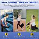 2 Pcs Stadium Seat Cushions Water-Repellent Bleacher Seat Cushions Indoor & Outdoor Seat Cushion for Bleachers Portable Stadium Cushion for Sports Events, Office Chairs, Beaches (Stylish Style - Black)