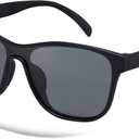 Jefoo Running Sunglasses for Women Men Polarized Retro Shades Trendy 80s Mirrored Shield UV400 Protection Tangle Free (Black)