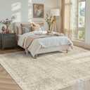 Beige Area Rugs 5x7 Washable Soft Rug for Living Room Bedroom | Non Slip, Rug for Dining Room Dorm Office Farmhouse, Stain Resistant, Vintage Boho Carpet, Low Pile, Home Decor