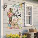 6 x CROWNED BEAUTY Easter House Flag Cross Bunny 28x40 Inch Double Sided Large Holiday Welcome Decoration for Outside Yard