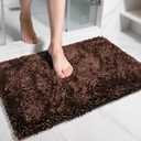 Yimobra Chenille Bathroom Rugs Non Slip, Extra Thick Soft Absorbent Bath Rug 31.5x20 Inch, Machine Washable Quick Dry Bath Mat for Bathroom Floor, Tub and Shower, Home Decor Accessories, Brown