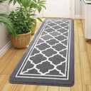 Buganda Long Indoor Door Mat, Dirt-Resistant and Absorbent Doormat, Anti-Slip, Low Profile Floor Mats for Inside Entryway, Front, and Back Door Entrance (59x23 Inches, Grey)