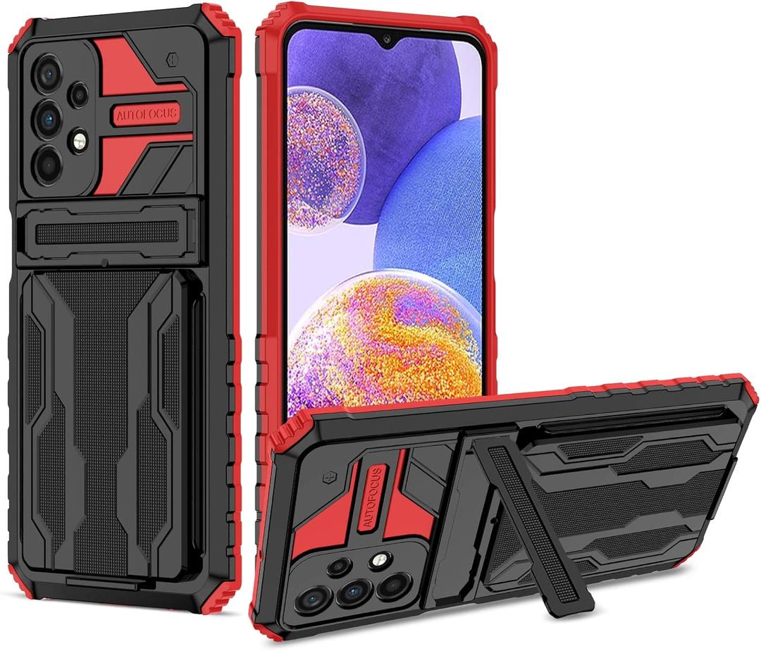 Case for Galaxy A23 4G Case, for Samsung A23 5G/for Galaxy M23 5G SM-A236U Wallet Case with Detachable Card Holder, Stand Rugged Shockproof Protective Phone Cover for Samsung Galaxy A23 Red Case for Galaxy A23 4G Case, for Samsung A23 5G/for Galaxy M23 5G SM-A236U Wallet Case with Detachable Card Holder, Stand Rugged Shockproof Protective Phone Cover for Samsung Galaxy A23 Red