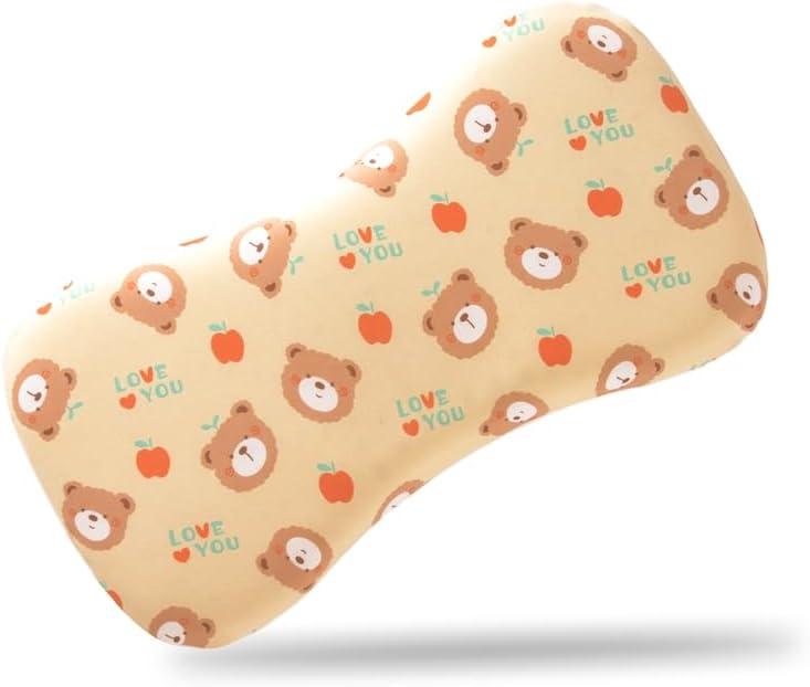 Soft Toddler Pillow with Two Pillow Inserts - Breathable Small Pillow (20" x 11.2") with Removable Cover, Ideal for Travel & Nursery, Cuddly Bear Design for Ages 2-4 (19.5"x10.5" 2-4 years old)