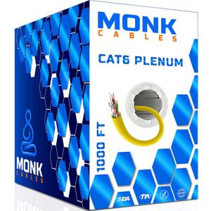 | CAT6 Plenum Cable 1000ft | UTP, 23AWG, 550MHz | DSX-8000 Certified | Most Certified Cable of The Whole Market (Yellow)