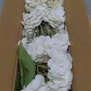 Yastouay 6 Pcs Real Touch Hydrangea Artificial Flowers, 21" White Full Faux Hydrangea Flowers Latex Fake Flowers for Home Decor Party Floral Arrangements Wedding Bouquets Centerpieces Outdoor Decor