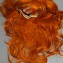 Rbenxia Curly Cosplay Wig Long Hair Heat Resistant Spiral Costume Wigs Anime Fashion Wavy Curly Cosplay Daily Party Orange 32" 80cm