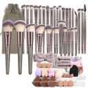 MAANGE Makeup Brushes 51 Pcs Makeup Kit, Multi-functional Makeup Tool Set with Makeup Brush Foundation Brush Make up Brushes Set Bag (Champagne)