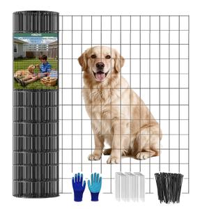 Welded Wire Fence 36inch x 50ft, 2inch x 3inch Black Chicken Wire Fencing, 16Gauge PVC Coated Garden Wire Fence Rolls, Anti-Rust Metal Fencing for Yard Plant Protection Poultry Netting