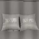 QIRMIZI 2 Pack Ring Pillow,Pearls Ring Cushion, Ring Bearer, Ring Holder for Beach Wedding, Wedding Ceremony, Proposal