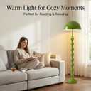 Unique Floor Lamp Creative Green Mushroom Lamp Standing Lamp with 38CM Wide Iron Shade and Foot Switch Modern Floor Light for Living Room, Bedroom, Office, Corner
