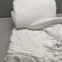 BEDAZZLED Queen Size Comforter Sets, White Bedding Comforter Set, 3 Pieces Pinch Pleat Bedding Sets with Comforter and Pillowcases Soft Farmhouse Shabby Chic Comforter for All Season (Queen(90*88))