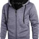ZITY Men's Zip Up Hoodie Heavyweight Winter Sweatshirt Fleece Sherpa Lined Warm Jacket (3X-Large, Charcoal Heather Grey)