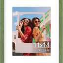 Vittanly 11x14 Picture Frame, Matted for 8x10 Photos, Rustic Green