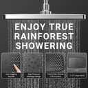 Rain Shower Head with Handheld Spray Combo,High Pressure Filtered Handheld Shower Head with 10-Spray for Bathroom Upgrade,10" Height/Angle Adjustable Bar,71" Long Hose (Silver)