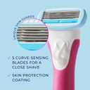 Schick Hydro Silk TrimStyle Razor with Bikini Trimmer for Women | 2-in-1 Bikini Razor for Women and Womens Trimmer for Pubic Hair, Includes 1 Waterproof Handle, 3 Refills & 1 AAA Battery