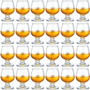 Qunclay 24 Pcs Shot Glasses Cute Cognac Snifter Small Brandy Snifter for Tasting Brandy Drinking Port Glasses for Whiskey Wine Beer (3.5oz)