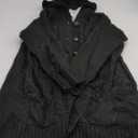 Sidefeel Women's Cardigan Sweaters Hooded Fleece Lined Button Down Front Jackets Winter Coat with Pockets L
