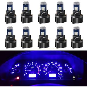 WLJH 10 Pack Blue Canbus T5 Led Bulb 2721 37 74 Wedge Lamp PC74 Twist Sockets Dash Dashboard Lights Instrument Panel Cluster Leds Replacement
