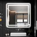TRAHOME LED Bathroom Vanity Mirror with Lights, 30"x30" Lighted Wall Mirror