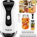 Mason Jar Vacuum Sealer with Reusable Wide & Regular Mouth Lids | Fast Vacuum Sealing, Easy to Open Lids, Portable Electric Canning Sealing Machine for Meal Prep & Pantry Food Preservation