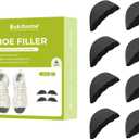 Bukihome Shoe Filler Insert - 4 Pairs Shoe Filler for Too Big Shoes, Heel Cushions for Women, Toe Inserts, Size Reducer Make Shoes Fit, Cushions for Women, Black, M