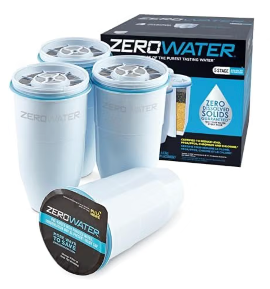 Zerowater Official Replacement Filter  5Stage 0 Tds Filter Replacement  System Iapmo Certified To Reduce Lead, Chromium, And Pfoa/Pfos, 2Pack