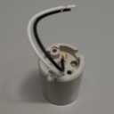 E39 Mogul Base Heavy Duty Keyless Glazed Porcelain Socket,Incandescent Lampholder,E39 Lamp Holder with Leads,1500W,600V (1-Pack)