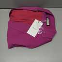 ELLEVEN Womens Blazer Business Casual Suit Jacket Slim Fit Fitted Ruched 3/4 Sleeve Petite Crop Blazer Dressy Full Lining Lightweight Outfits Coat Cardigan with Padded Shoulder Rose Red Size Medium