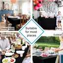 Hiasan Black Tablecloth for Rectangle Tables - Wrinkle Resistant and Waterproof Washable Polyester Fabric Table Cloth for Dining Camping Gathering and Outdoor use, 54 x 120 Inch