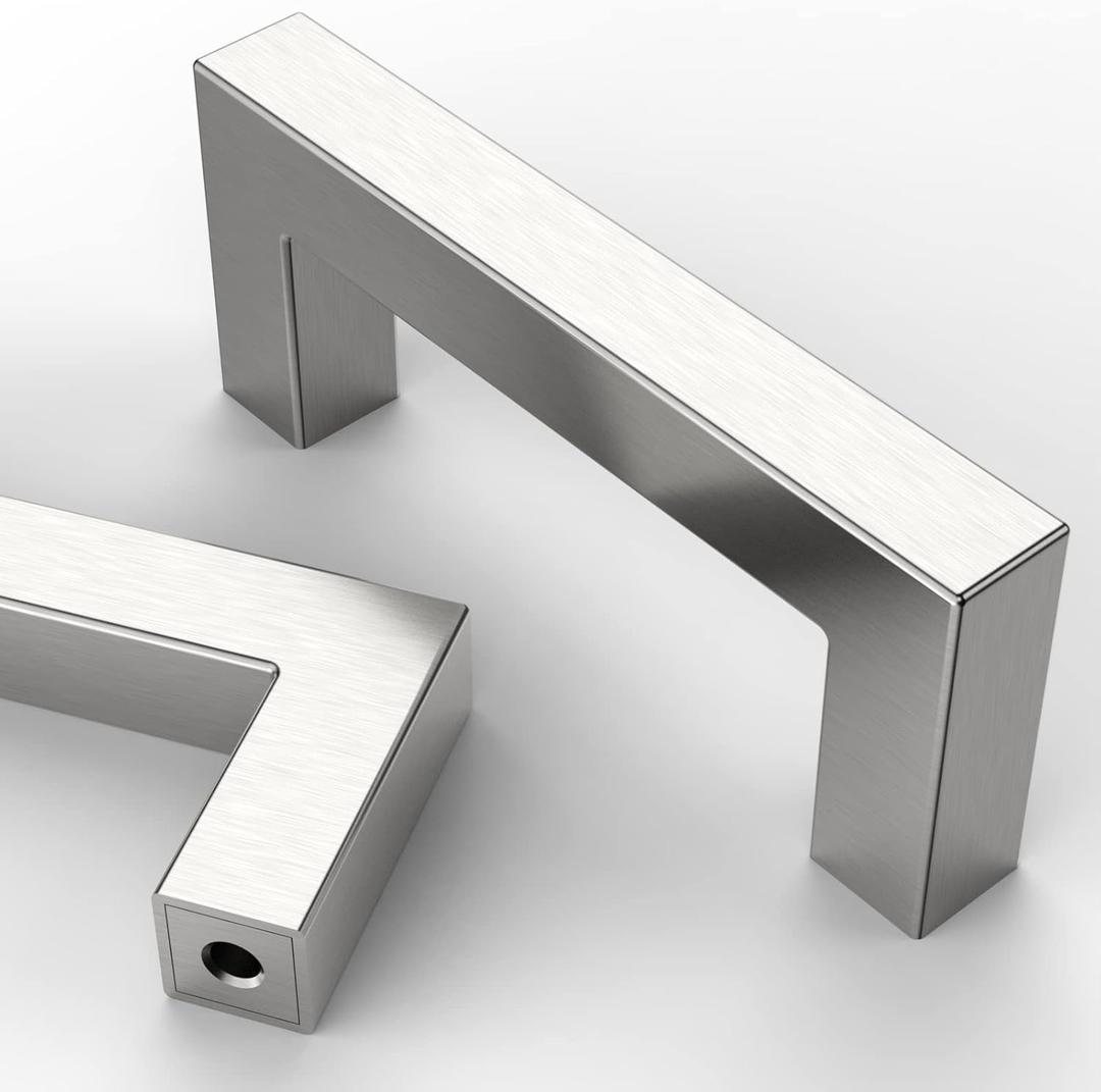 Asidrama 10 Pack 3 Inch (76mm) Brushed Satin Nickel Kitchen Cabinet Handles, Stainless Steel Cabinet Pulls Kitchen Cabinet Hardware for Cupboard Drawer Handles Dresser Pulls