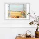 Rustic White 20x24 Frame - Single Frame, 20 x 24 Poster Frame with Mat for 16x20, Picture Frames for Artwork, Puzzles, Photos and Movie Posters