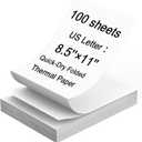 Thermal Printer Paper 8.5 x 11 Inch, 100 Sheets US Letter Size Thermal Paper, Compatible with M08F/A40 Thermal Portable Printer, Continual Feeding Folded Printing Paper (100 Sheets/Continuous Folding)