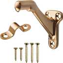 3 Pack Champagne Bronze Handrail Bracket - 3" Heavy Duty Stairway Support Hardware - Easy Installation for Home or Office Staircase