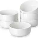 MALACASA 24 OZ Cereal Bowls, Porcelain Soup Oatmeal Bowls Set of 6, Kitchen Ceramic Serving Bowl, Dishwasher Microwave Oven Safe, White, Series LUNA