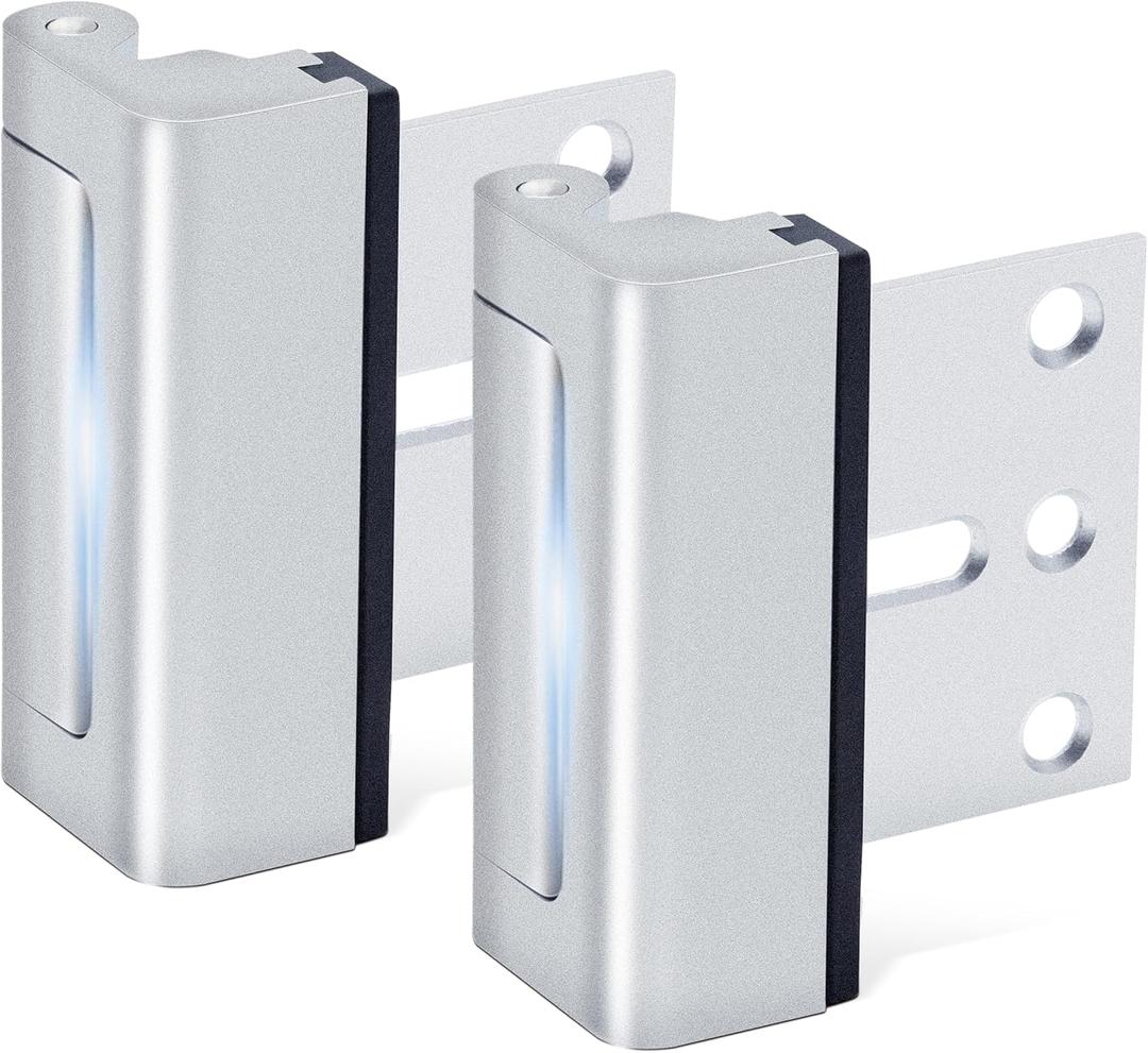 Home Security Door Lock, 2 Pack Door Reinforcement Locks for Front Door, Upgraded Door Latch Withstands 800lbs of Force, Prevents Unauthorized Entry, Easy to Install, Perfect for Solo Living