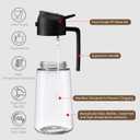 SWEET VIEW Olive Oil Sprayer for Cooking, 16oz/470ml Glass Oil Dispenser/Pour Bottle, Kitchen Accessories, Kitchen Gadgets for Air Fryer, Salad, BBQ, with Stickers (Black)